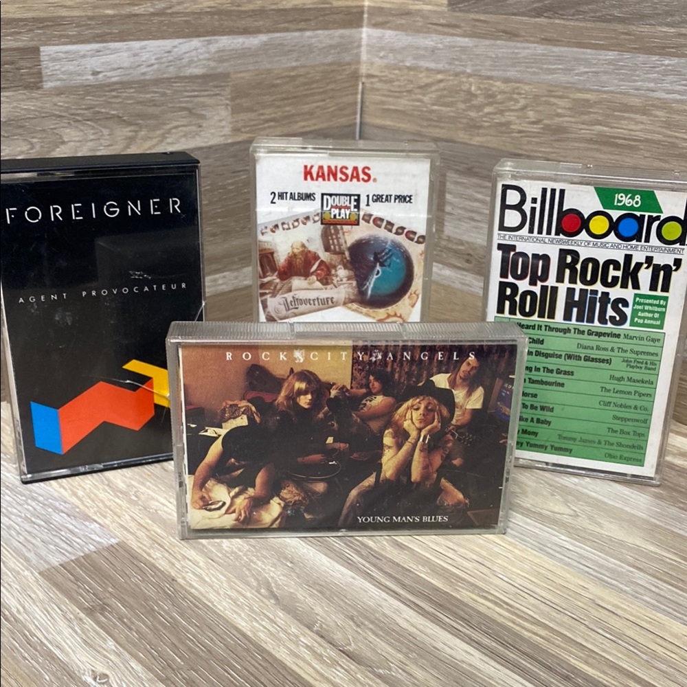 Vintage rock n roll Cassette Tape Collection Kansas foreigner rock city Angel
